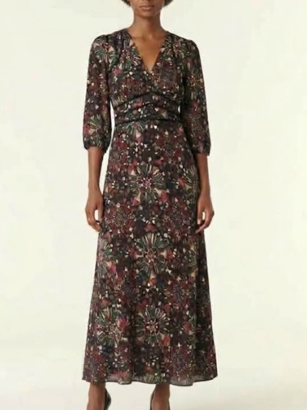 Ba&sh Fazia Purple Floral V Neck Maxi Dress - Small